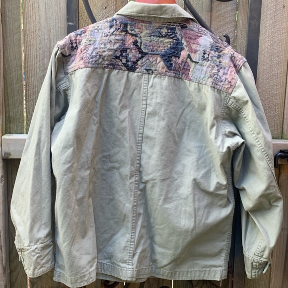 LL Bean Green Canvas Jacket/ M L - Picture 4 of 7